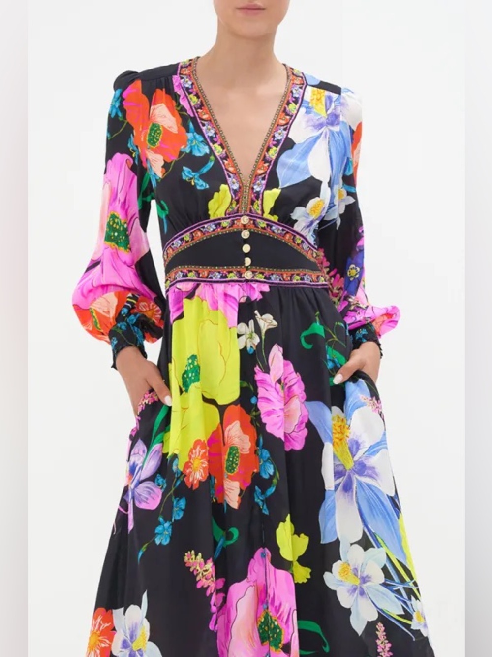 Camilla Away with the fairies silk maxi dress - Picture 5 of 7